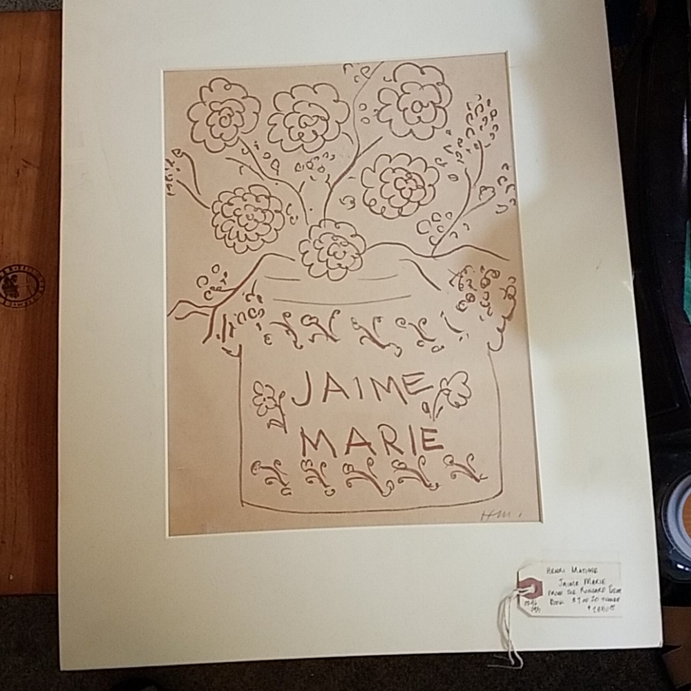 Henri Matisse  print from Ronsard Poem Book
